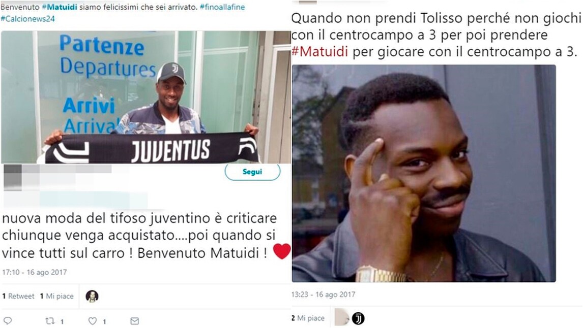 Juventus, i tifosi accolgono Matuidi sui social: ma non sono tutti contenti...