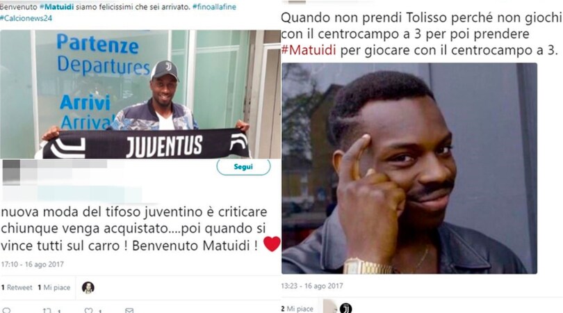 Juventus, i tifosi accolgono Matuidi sui social: ma non sono tutti contenti...