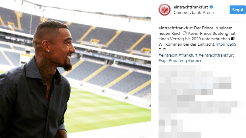 Calciomercato ufficiale, Boateng riparte dall'Eintracht Francorte