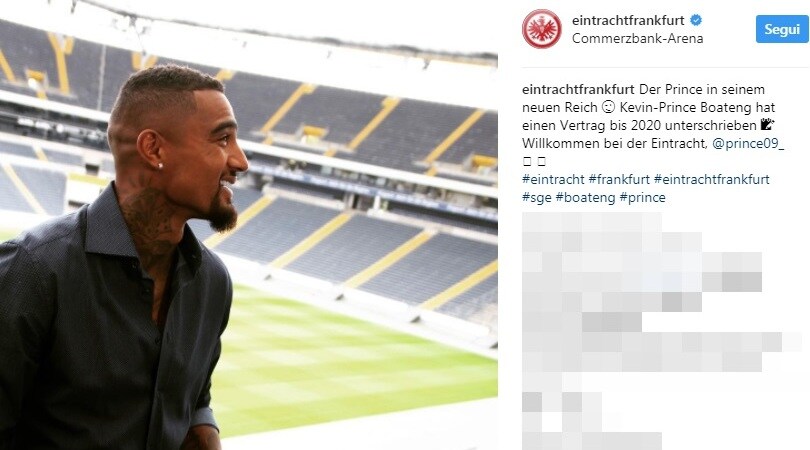 Calciomercato ufficiale, Boateng riparte dall'Eintracht Francorte