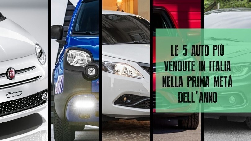 Le 5 auto più vendute in Italia nella prima metà dell’anno