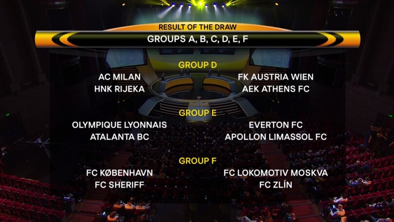 Europa League: tutti i gironi sorteggiati
