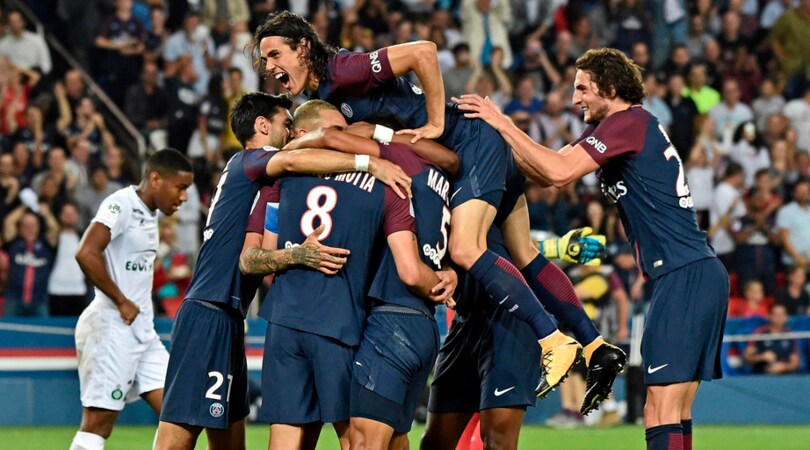 Neymar a secco, ma il Psg vola con Cavani e Motta: 3-0 al St. Etienne