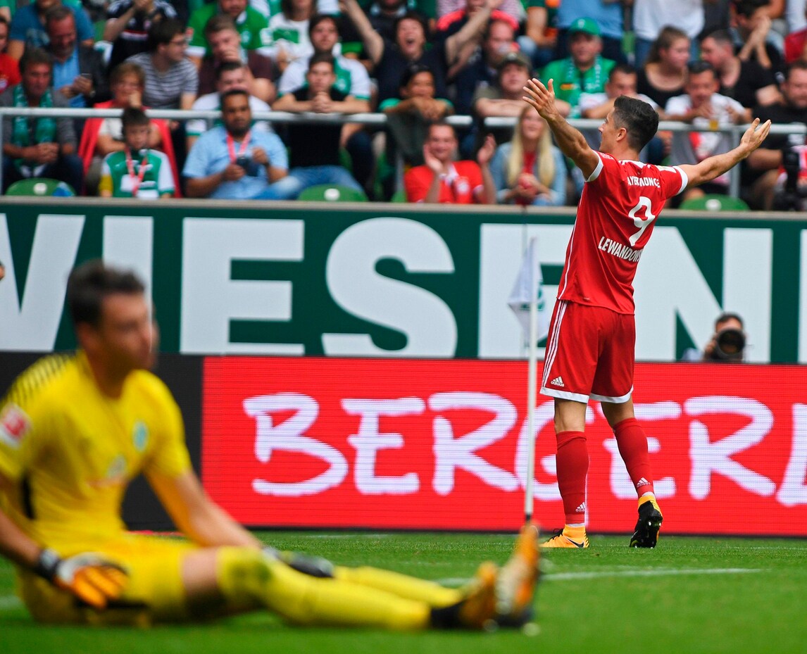 Werder Brema-Bayern Monaco 0-2, doppietta di Lewandowski in tre minuti