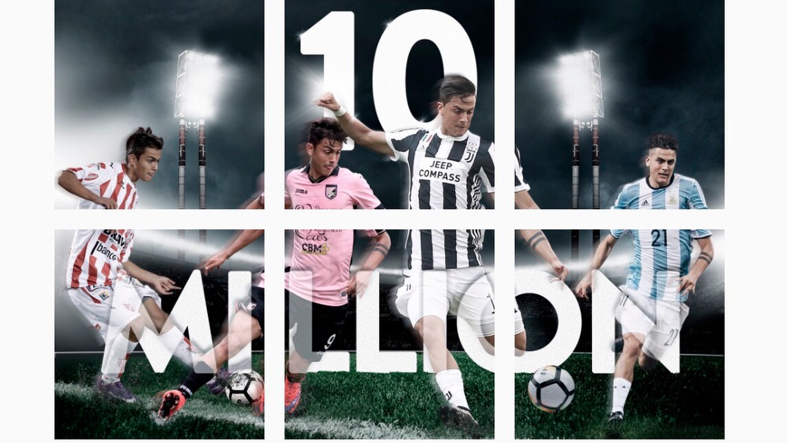 Mosaico Dybala, così la Joya festeggia 10 milioni di follower