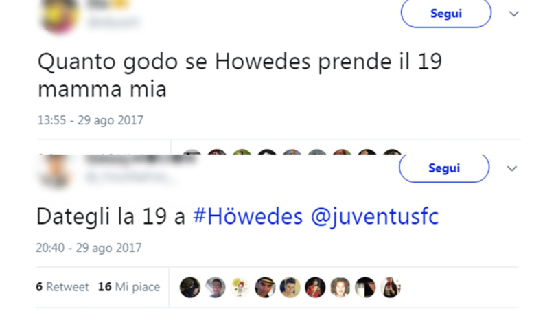 Juventus, i tifosi chiedono a Höwedes di prendere la 19!