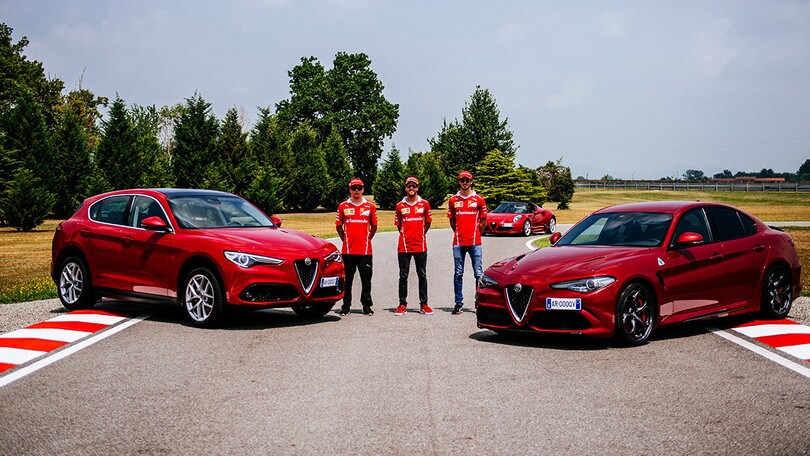 Vettel e Raikkonen show con la Giulia Quadrifoglio