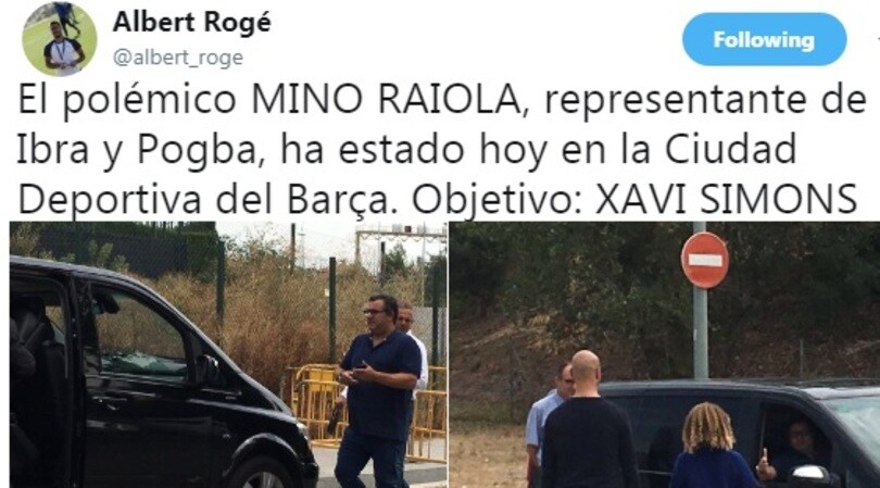 Raiola a caccia di talenti: «A Barcellona per il baby fenomeno della Masia»