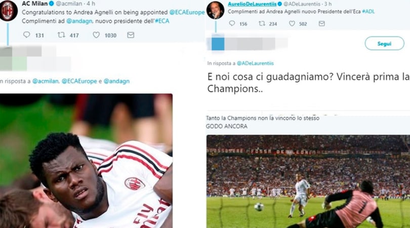 Juventus, Agnelli presidente Eca: sui social i tifosi delle altre squadre non la prendono bene