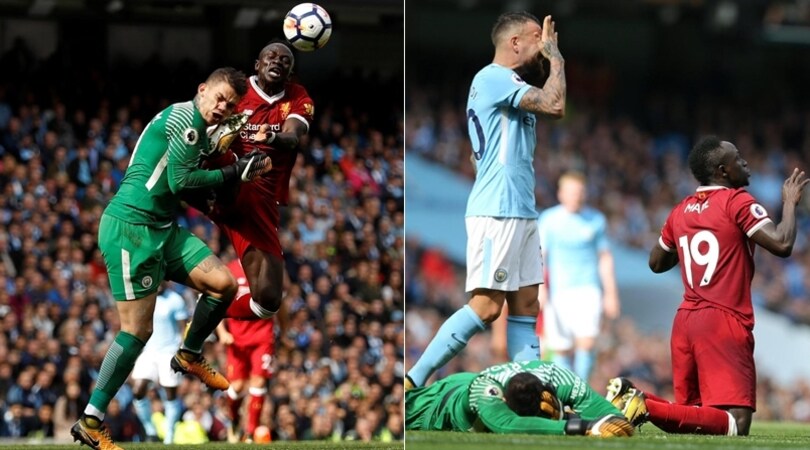Manchester City-Liverpool, Mané abbatte Ederson: calcione e rosso