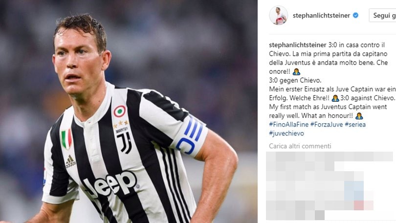 Juve-Chievo, i calciatori esultano sui social. Lichtsteiner: «Io capitano? Che onore»