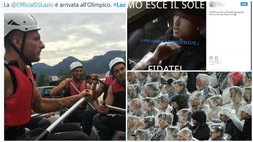 Lazio-Milan slitta per pioggia e i social si scatenano