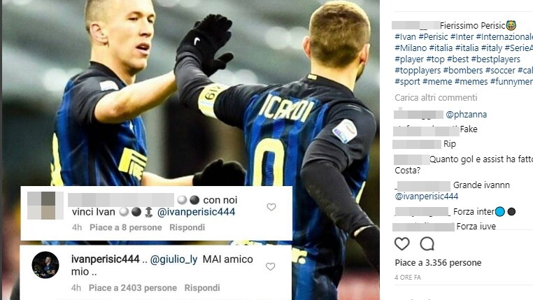 Inter, Perisic su Instagram: «Mai alla Juventus»