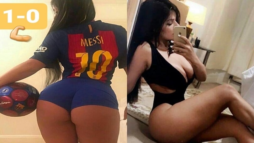 Miss Bum Bum esulta così al gol di Messi contro la Juventus