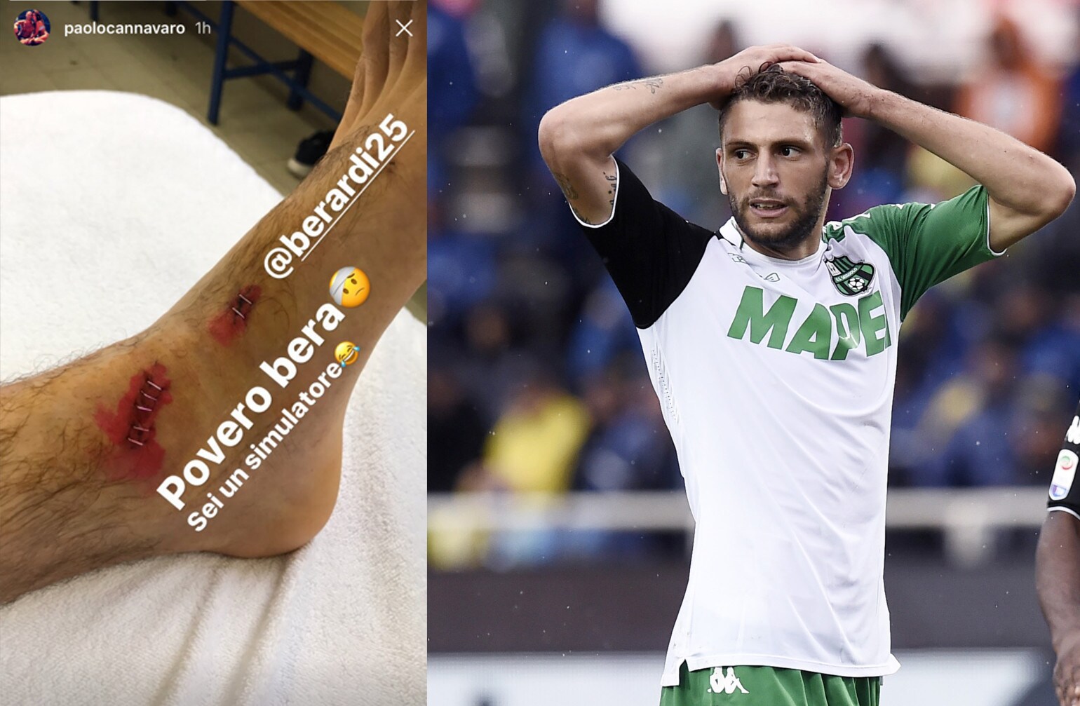 Serie A Sassuolo, Berardi ko: a rischio la sfida con la Juventus