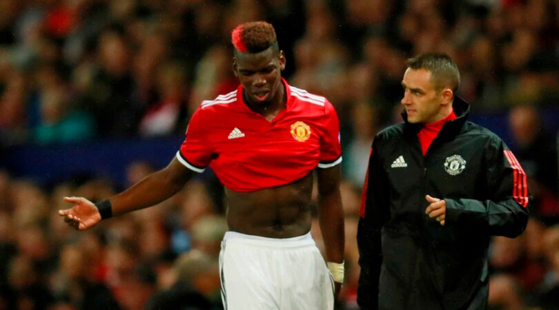 Manchester United, infortunio Pogba: Mourinho lo perde per 4/6 settimane