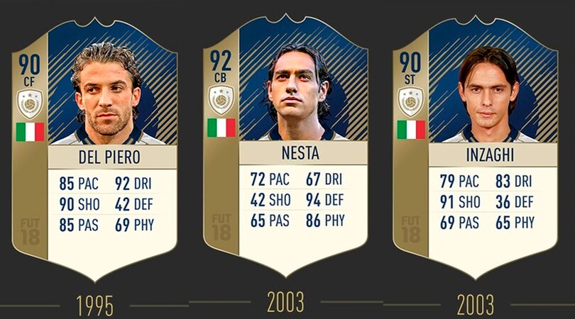 Fifa 18, svelate le Icone: tanti italiani tra le leggende