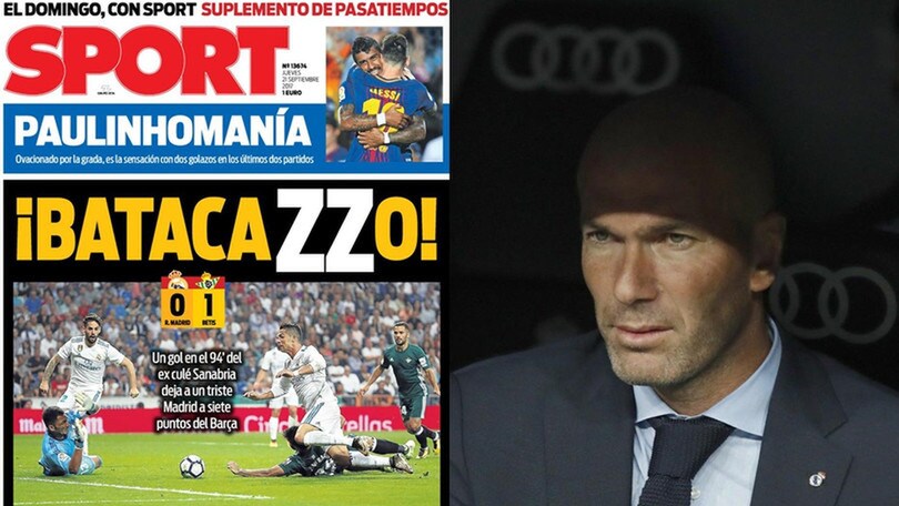 Real ko, per Zidane è un "Batacazzo"