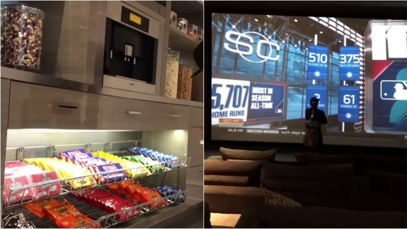Benvenuti in casa Mayweather: schermo gigantesco e una dispensa piena di snack