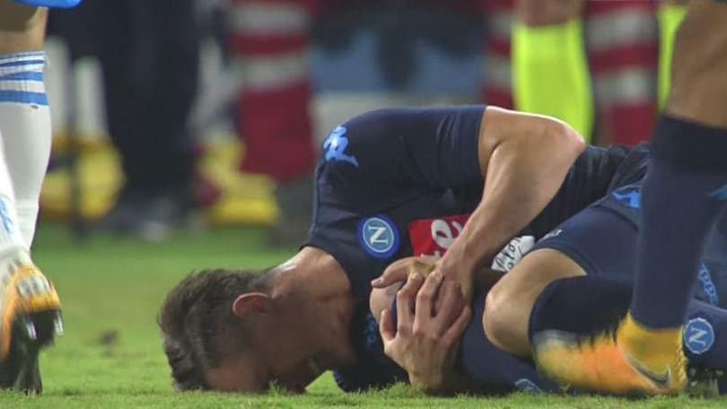 Spal-Napoli, Milik in lacrime: infortunio al ginocchio destro