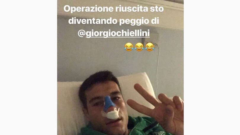 Sassuolo, Peluso operato dopo l'infortunio al naso: «Peggio di Chiellini»