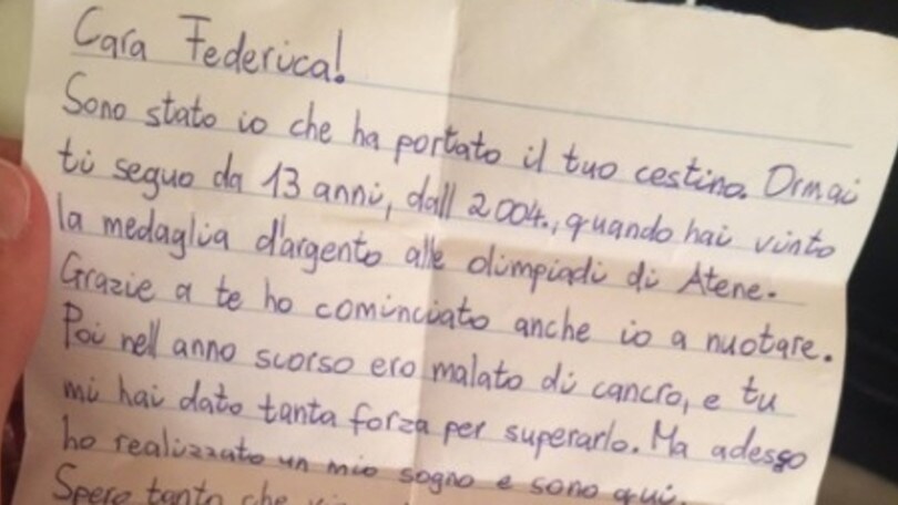 Pellegrini e la lettera di un tifoso: «Mi hai dato la forza per superare il cancro»