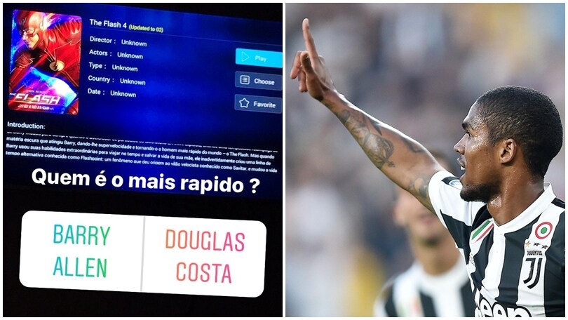 Juventus, Douglas Costa si diverte: «Chi è più veloce, io o Flash?»