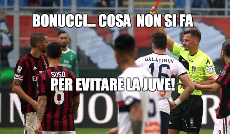 Milan, l'espulsione di Bonucci infiamma i social: "Sposta sempre gli equilibri"
