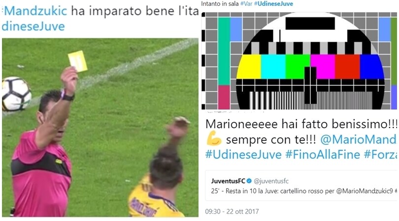 Da rigore a rosso per Mandzukic, la rabbia social dei tifosi della Juventus: «E il Var?»