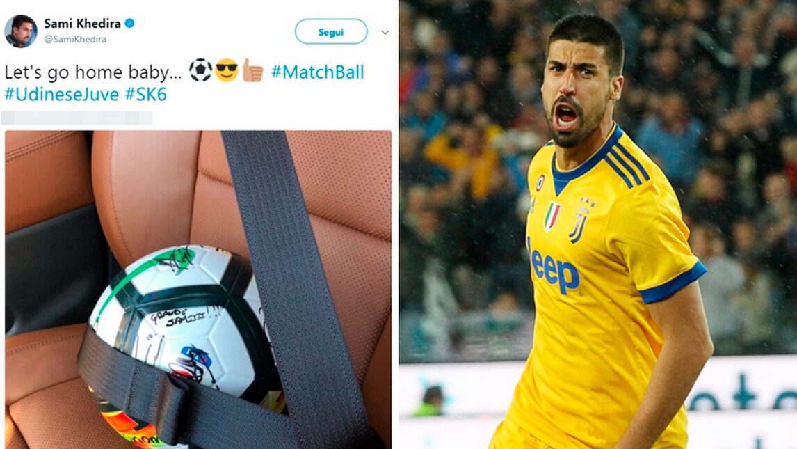 Juventus, Khedira si porta a casa il pallone dopo la tripletta
