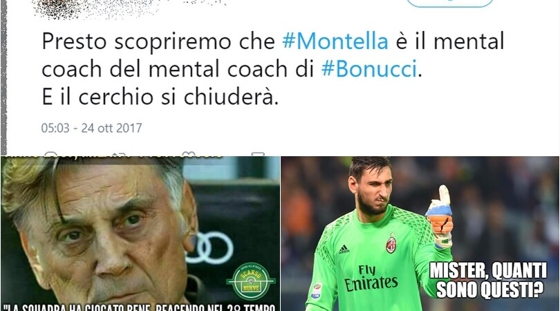 Montella: «Pochi giocano come il Milan»: i tifosi sul web se la ridono
