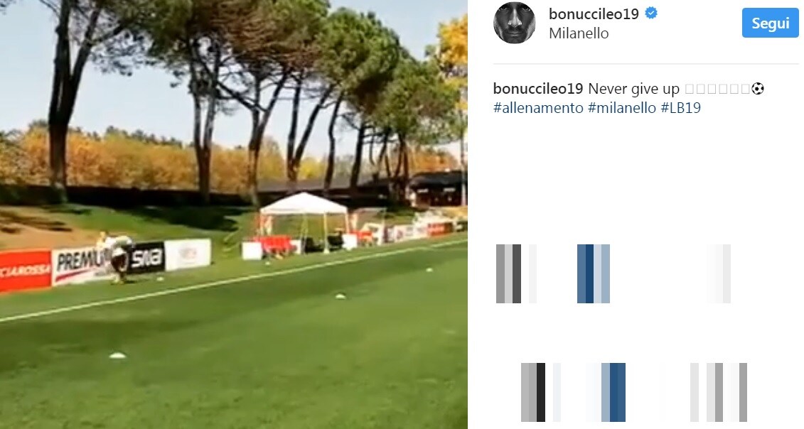 Milan, Bonucci prova a voltare pagina sui social: «Non mollare mai»