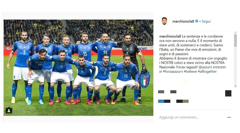 Marchisio difende l'Italia: «Le sentenze e le condanne ora non servono»