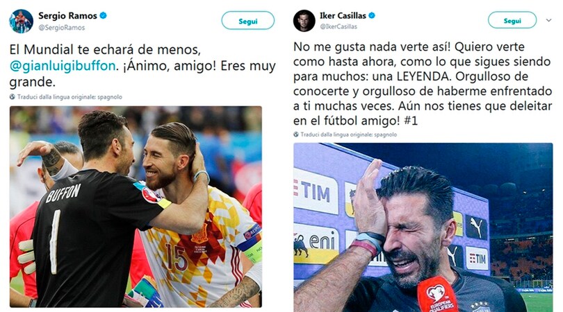 Il mondo del calcio abbraccia Buffon: «Sei una leggenda»