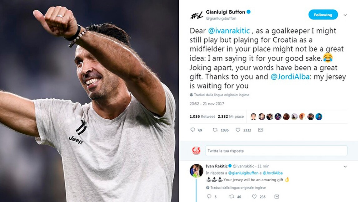 Buffon ringrazia Rakitic: «Io al tuo posto? Non una grande idea»