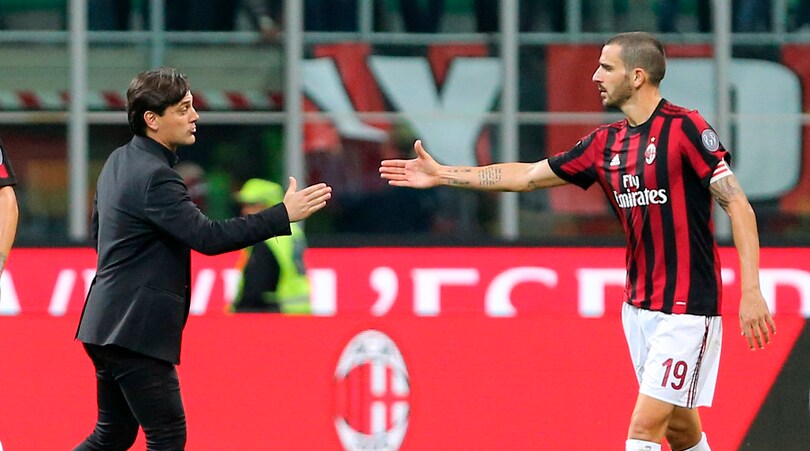 Milan, Montella: «Bonucci? Se sbaglia e vinci 5-1 è cambiato il vento»