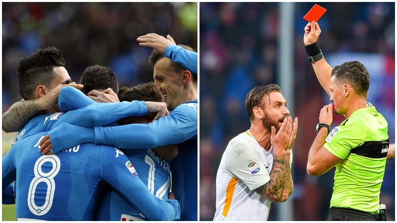Il Napoli passa a Udine, una follia di De Rossi frena la Roma che fa 1-1 in casa Genoa