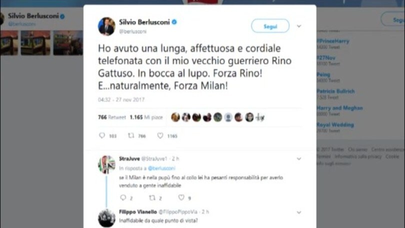 Milan, Berlusconi lancia Gattuso