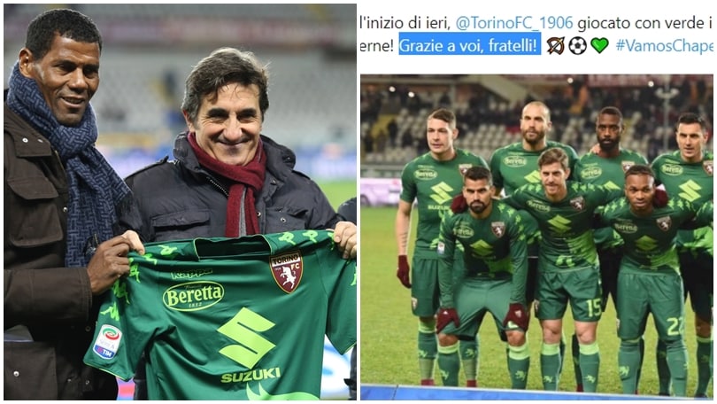 Chapecoense commossa dall'omaggio del Torino: «Grazie fratelli!»
