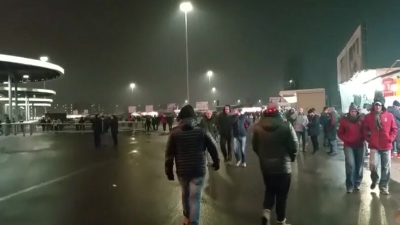 Milan-Bologna in un San Siro innevato