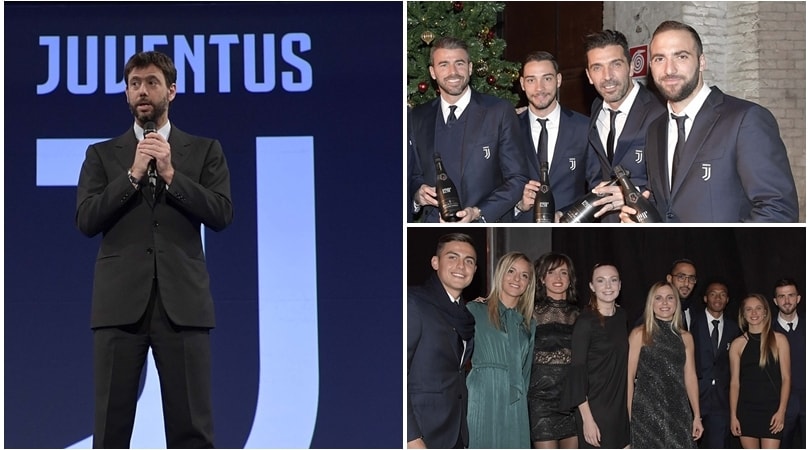 Juventus, brindisi e sorrisi sotto l'albero alla cena di Natale