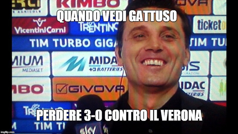 Tonfo Milan a Verona: i social non perdonano