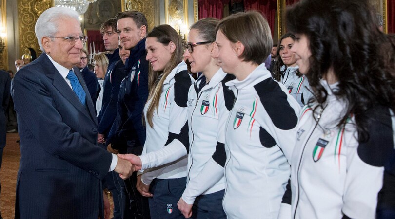Pyeongchang 2018, Mattarella consegna la Bandiera agli azzurri