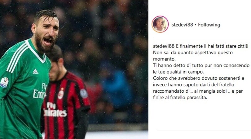 Milan, lady Donnarumma al veleno: «Antonio, li hai zittiti tutti»
