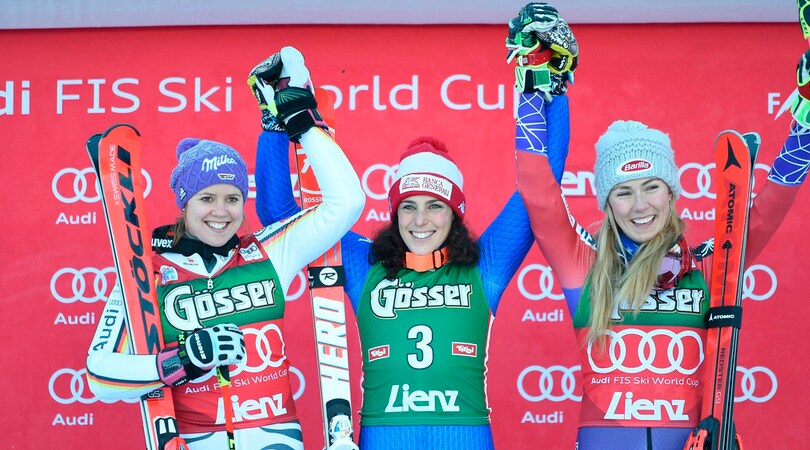 Sci, Spettacolo Coppa del Mondo: Brignone e Fill sul podio