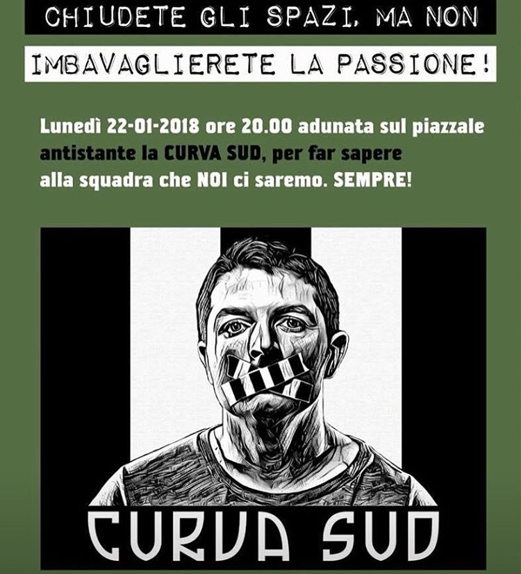 Tifosi della Juve contro la chiusura della Curva Sud: pronta la class action