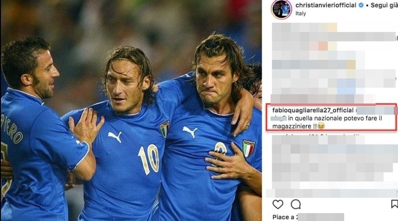 Vieri, Del Piero e Totti insieme in Nazionale. E quel commento di Quagliarella...
