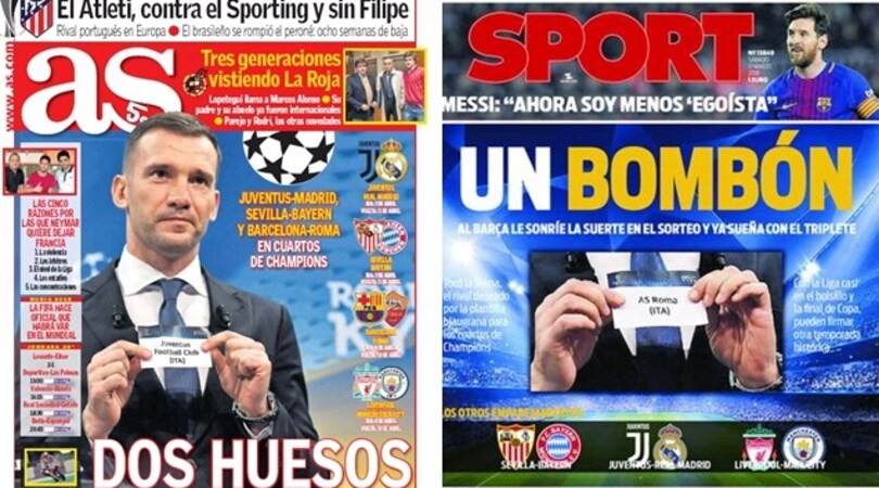 La reazione dei giornali spagnoli ai sorteggi Champions