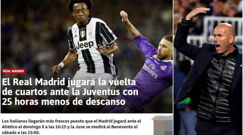 In Spagna si lamentano: «La Juventus riposerà più del Real»