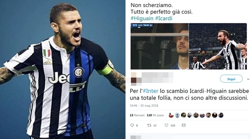 Icardi-Higuain, lo scambio di mercato visto dai tifosi: ironia e stupore